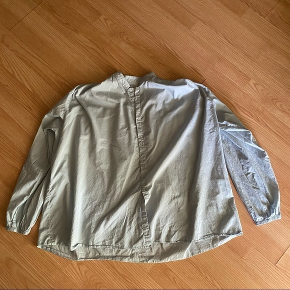 Textiles Elizabeth & James Light Blue Oversized Boxy Button Down Large - Picture 1 of 8